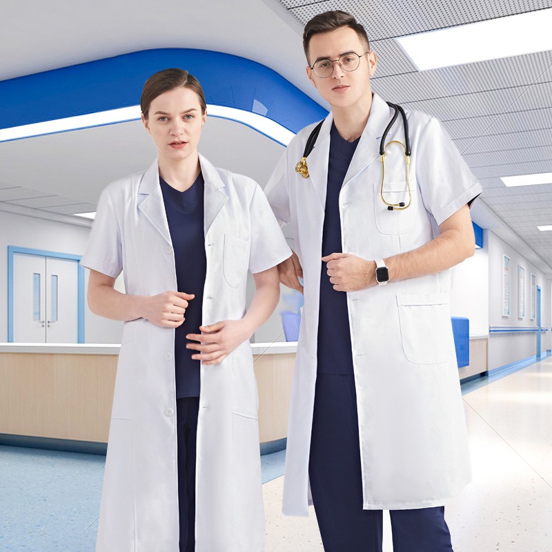 Lab Coat Medical - Nightingale White Gown Short Sleeve Summer