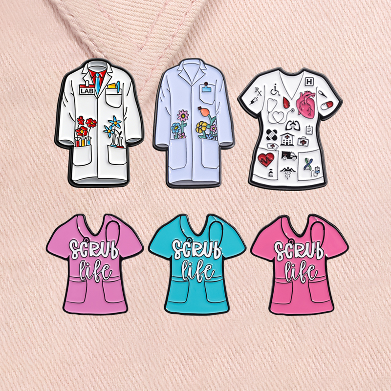 Floral Doctor Nurse Coat Ename - Medical Lab Gifts ulasan dan harga