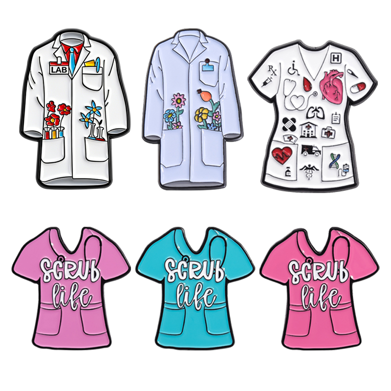 Floral Doctor Nurse Coat Ename - Medical Lab Gifts ulasan dan harga