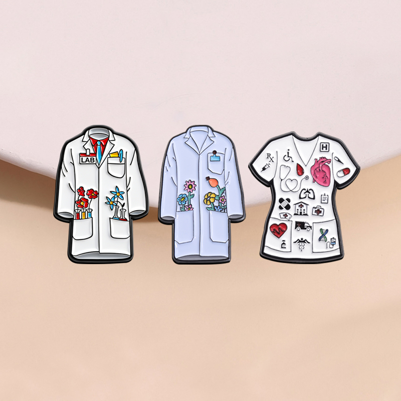 Floral Doctor Nurse Coat Ename - Medical Lab Gifts ulasan dan harga