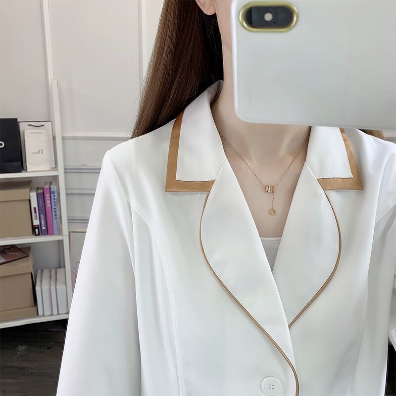 white short beauty uniform dre - Lab Coat Medical ulasan dan harga