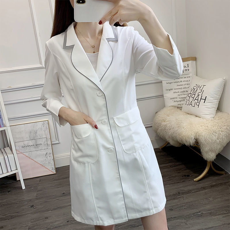 white short beauty uniform dre - Lab Coat Medical ulasan dan harga