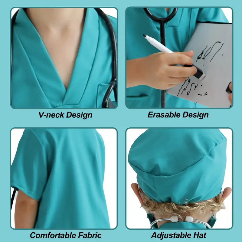 7PCS Kids Doctor Nurse Cosplay - Lab Coat Medical ulasan dan harga