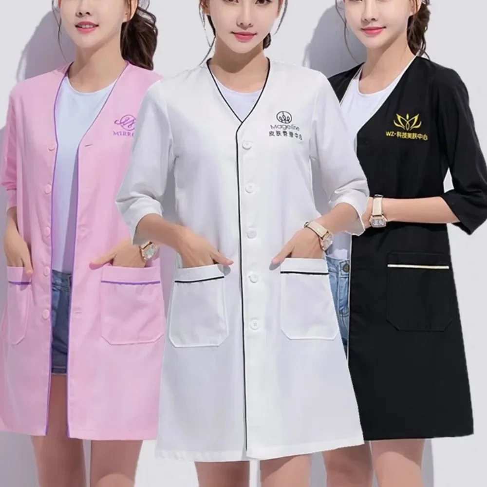 Custom Logo beauty uniform bea - Lab Coat Medical ulasan dan harga