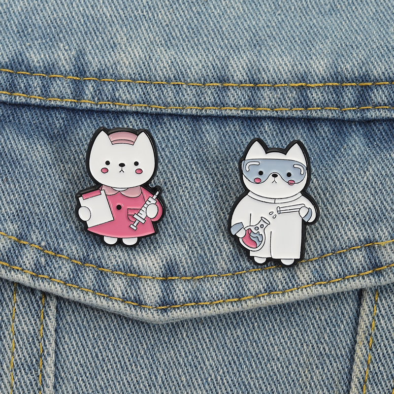 Nurse Lab Cats Enamel Pins Cus - Medical Lab Gifts ulasan dan harga