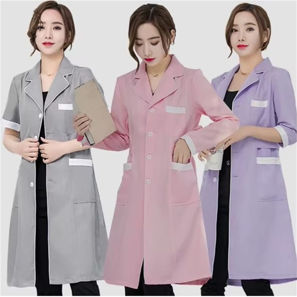 High grade gray solid color sl - Lab Coat Medical ulasan dan harga