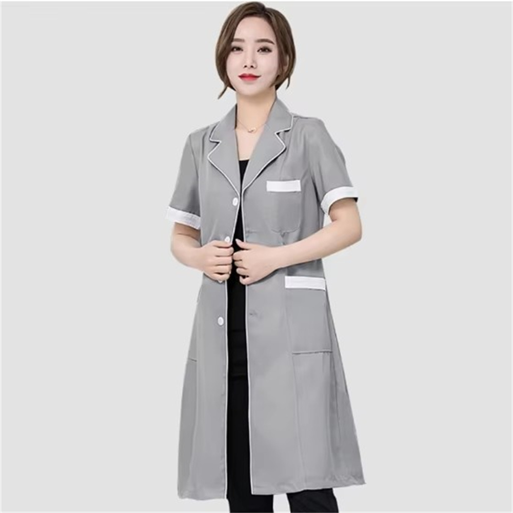 High grade gray solid color sl - Lab Coat Medical ulasan dan harga