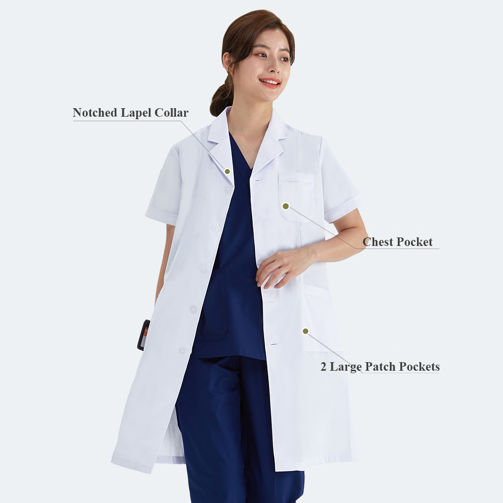 Unisex White Coat Lab Coat Hos - Lab Coat Medical ulasan dan harga