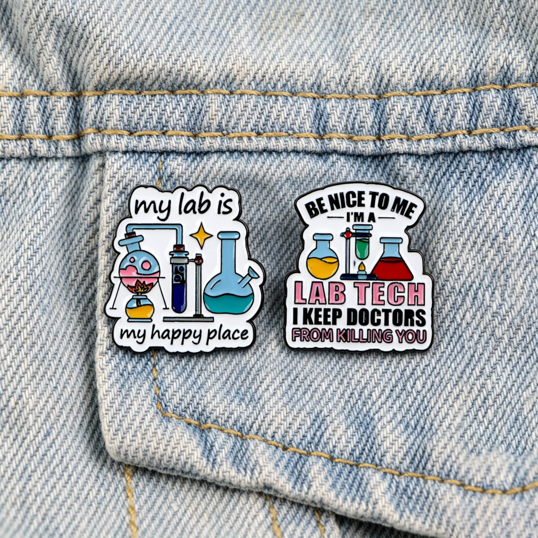 Funny Lab Tech Enamel Pins Set - Medical Lab Gifts ulasan dan harga